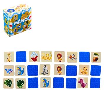 Jeu de mémoire en bois avec animaux colorés pour enfants | jourdefete.com