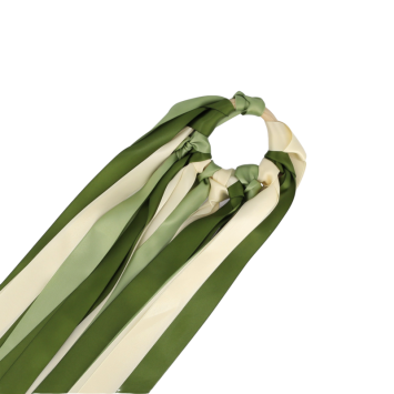 Jeu de 14 rubans satin et anneau en bois (modèle 1) | jourdefete.com