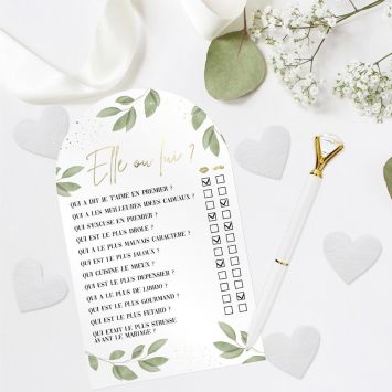 Jeu "Elle ou Lui" pour mariage - Collection Vive les Mariés