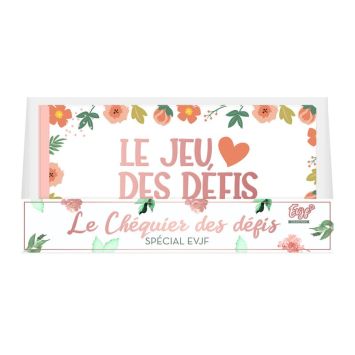 Un chéquier contenant 20 défis pour l'EVJF de la future mariée | jourdefete.com