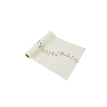 collection jolis brins chemin de table en mousseline blanc et or