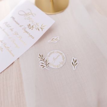 Assortiment de 100 Confettis - Collection Jolis Brins - Blanc et Or