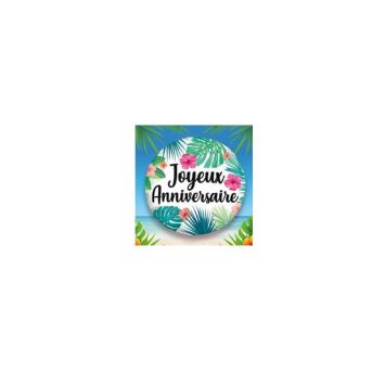 Ballon - Joyeux Anniversaire - Tropical - 45 cm