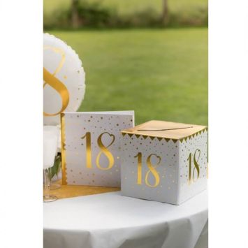 Livre d'Or Anniversaire - Blanc et Or - 18 ans