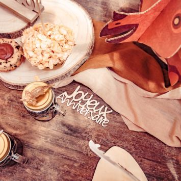 4 Décorations Joyeux Anniversaire - Bois