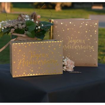 Livre d'Or " Joyeux Anniversaire " - Couleur Kraft