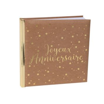 Livre d'or joyeux anniversaire couleur kraft | jourdefete.com