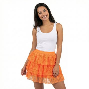 Jupe à volants en dentelle fluo - Couleur au choix