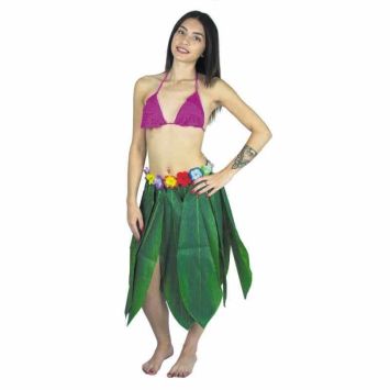 Jupe Hawaïenne Mi-Longue Feuilles de Bananier