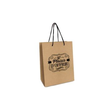 Pochette cadeaux kraft plaisir d'offrir petit modèle | jourdefete.com
