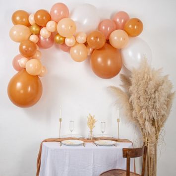 Kit arche 46 ballons - Dégradé de Blush à Camel