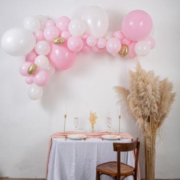 Kit arche 57 ballons - Babypink