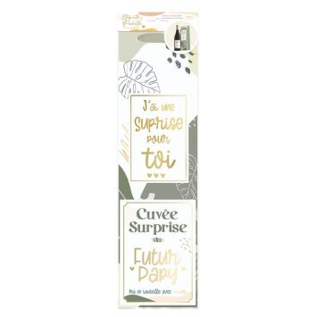 Un beau kit pour bouteille qui va annoncer à votre père qu'il va devenir papy | jourdefete.com
