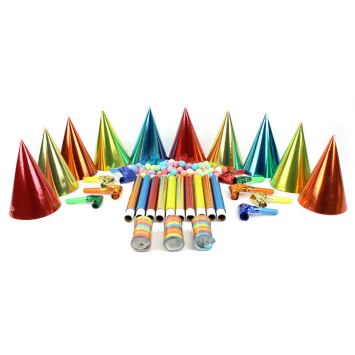 Kit de cotillons métallisés pour 10 personnes