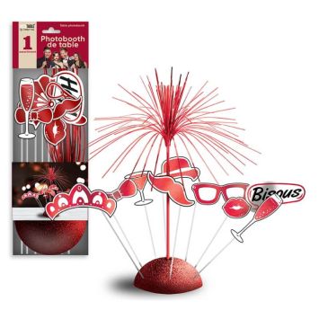 Kit Photobooth de table avec socle et 8 accessoires couleur au choix | jourdefete.com