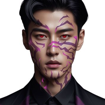Tatouages temporaires démon K-Pop violet inspiré de KPop Demon Hunters | jourdefete.com