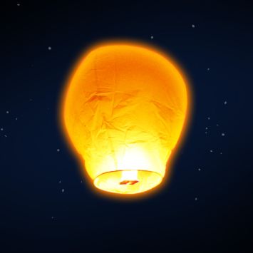 Paquet de 5 lanternes volantes "ballon" - Orange