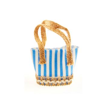 Paniers de plage à rayures bleu et blanc