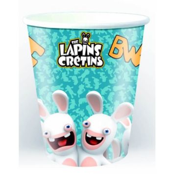 6 Gobelets en Carton - Lapins Crétins - Bwaaah | jourdefete.com