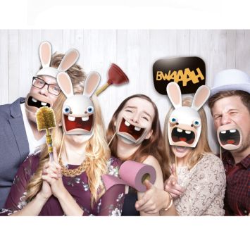 Kit Photobooth - 10 Pièces - Lapins Crétins