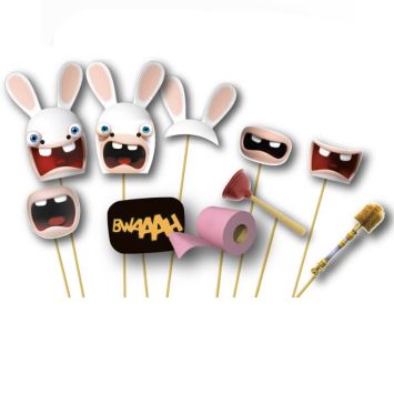 Kit Photobooth - 10 Pièces - Lapins Crétins | jourdefete.com