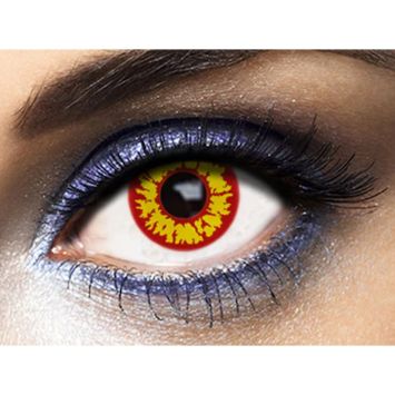 Lentilles Fantaisies – Rouge et Jaune - "Red Wolf" - 1 Jour (Sans correction)