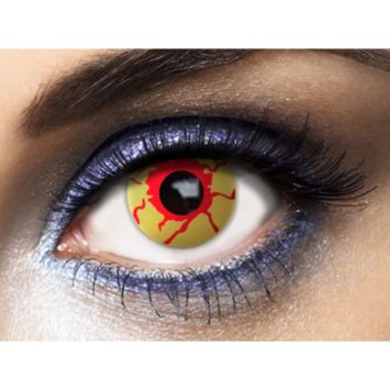 Lentilles Fantaisies – Rouge et Jaune - "Virus" - 1 Jour (Sans correction)