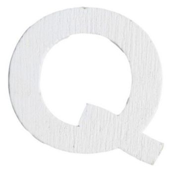 Lettre Q en Bois Blanc - 5 cm 