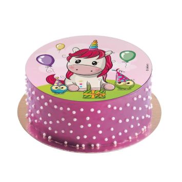 Disque en Azyme Bébé Licorne - 20 cm