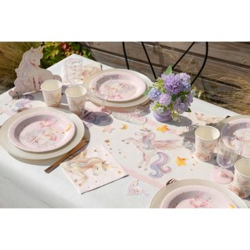 Chemin de table en polyester - 28 cm x 2,5 m - Collection Licorne Magique