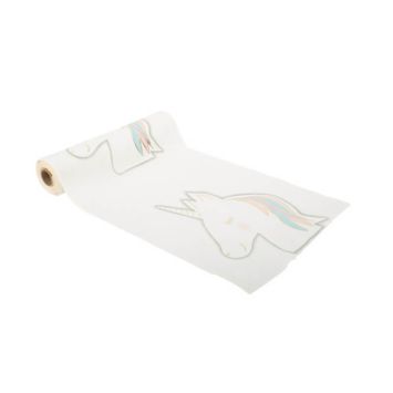 chemin de table en velours licorne pastel | jourdefete.com