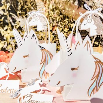 4 Sacs Cadeaux - Collection Licorne Pastel