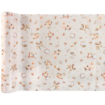 Chemin de table en polyester - 28 cm x 2,5 m - Collection Little Teddy