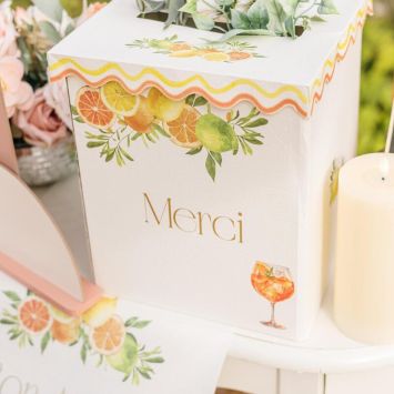 Urne "Merci" - 21 x 21 x 25 cm - Collection Fizz Agrume