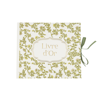 Livre d’or Botanica Verde pistache crème & or | jourdefete.com