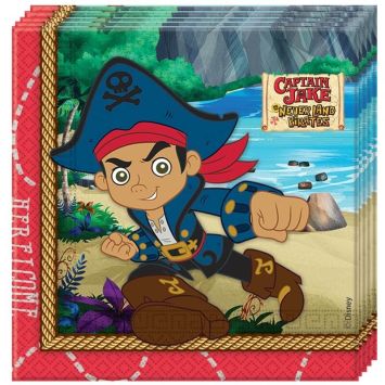 20 Serviettes en Papier - Jake et les Pirates du Pays imaginaire Disney 