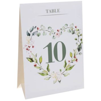 Lot de 10 marque-tables - Mariage Végétal | jourdefete.com