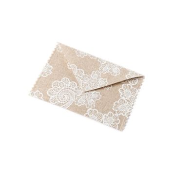 Lot de 4 Enveloppes en Lin - 12,5 x 8,5 cm - Naturel | jourdefete.com