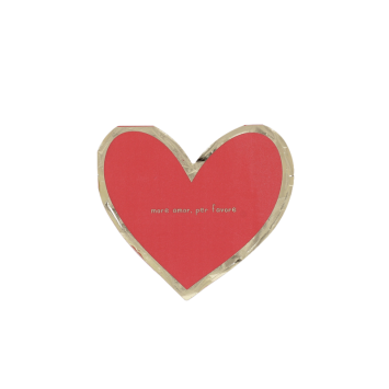 Serviettes rouges avec message doré "More Amor, Per Favore" | jourdefete.com