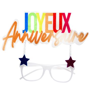 Lunettes "Joyeux Anniversaire" - Collection Festicolor - Couleur au choix