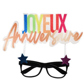 Lunettes "Joyeux Anniversaire" - Collection Festicolor - Couleur au choix