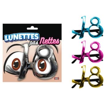 Lunettes métalliques - Anniversaire - 18 ans - Couleur au Choix