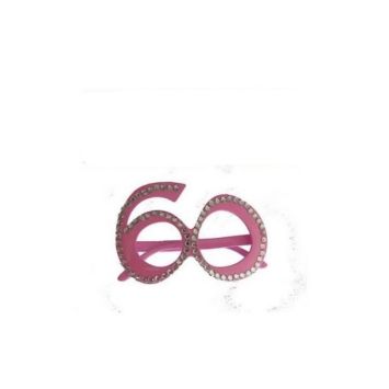 Lunettes Strass 60 ans - Rose