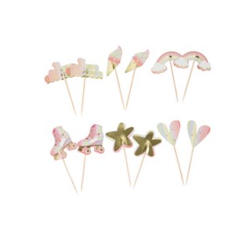 Assortiment de 12 Pics - Collection Mahault Pastel et Or