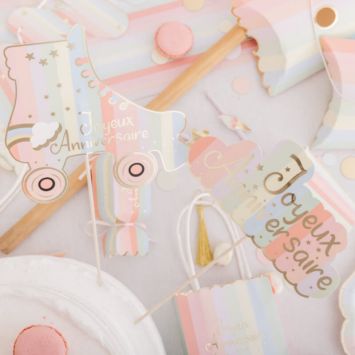 Assortiment de 12 Pics - Collection Mahault Pastel et Or