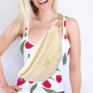 Sac banane en coton côtelé "Maman Cool" - Collection Maman d'Amour