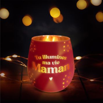 Photophore en verre - Tu illumines ma vie Maman - Collection Maman d'Amour