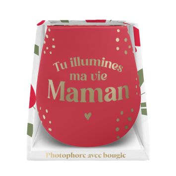 Photophore en verre - Tu illumines ma vie Maman - Collection Maman d'Amour