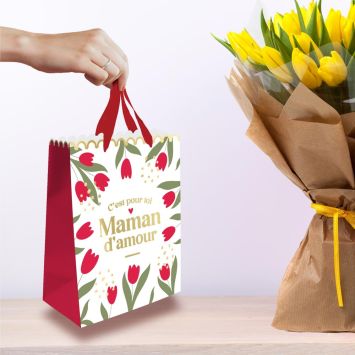 Pochette cadeau "Maman d'Amour" - Modèle Moyen - Collection Maman d'Amour