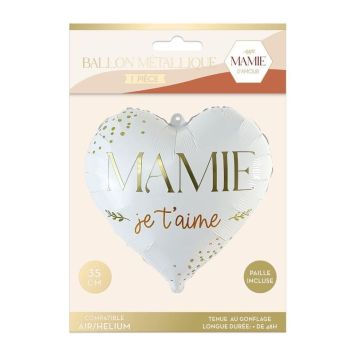 Un magnifique ballon métallique avec écrit "Mamie je t'aime" | jourdefete.com